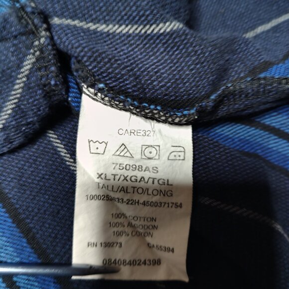 VINTAGE Wrangler Shirt Mens XL Tall Long Sleeve Striped Pearl Snap Western - Picture 4 of 8